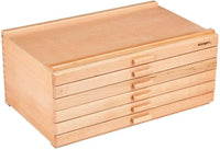 KINGART 723N Wood 6-Drawer Artist SUPPLY STORAGE BOX, 15-3/4” W x 10” D x 6-1/2” H, Natural Finish, Storage for Art Materials including Paint Tubes, Pastels, Pencils, Markers, Brushes and more