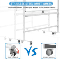 Pizarra blanca móvil de 48 x 36 pulgadas, grande, 360 °, caballete de tablero blanco ajustable con bloqueo de soporte sobre ruedas, magnético de doble cara, para oficina en casa, escuela, 15 páginas, soporte para almohadilla abatible
