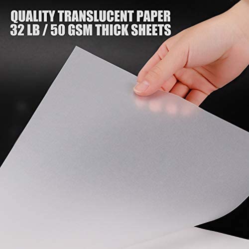 400 hojas de papel de calco, 8.5 x 11 pulgadas, bloc de papel de calco para  artistas, papel de trazo blanco, hojas de papel de calco translúcido para