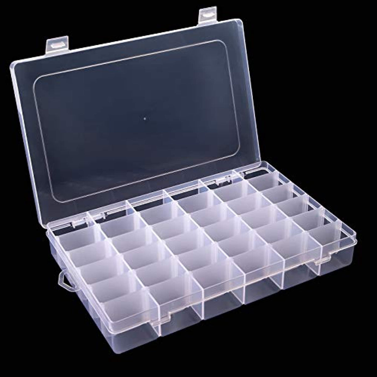 Quefe 40 organizadores de cuentas en una caja de organizador transparente,  2 juegos de plástico transparente para pintura de diamantes con mini cajas