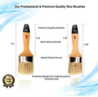 Juego de pinceles de pintura de tiza para muebles, pequeños 2.0 in y grandes 2.5 in – Compatible con pinturas de tiza annie Sloan, tradiciones de reliquia waverly, pixie, Dark & Soft Wax Stencil, armarios y madera - Arteztik