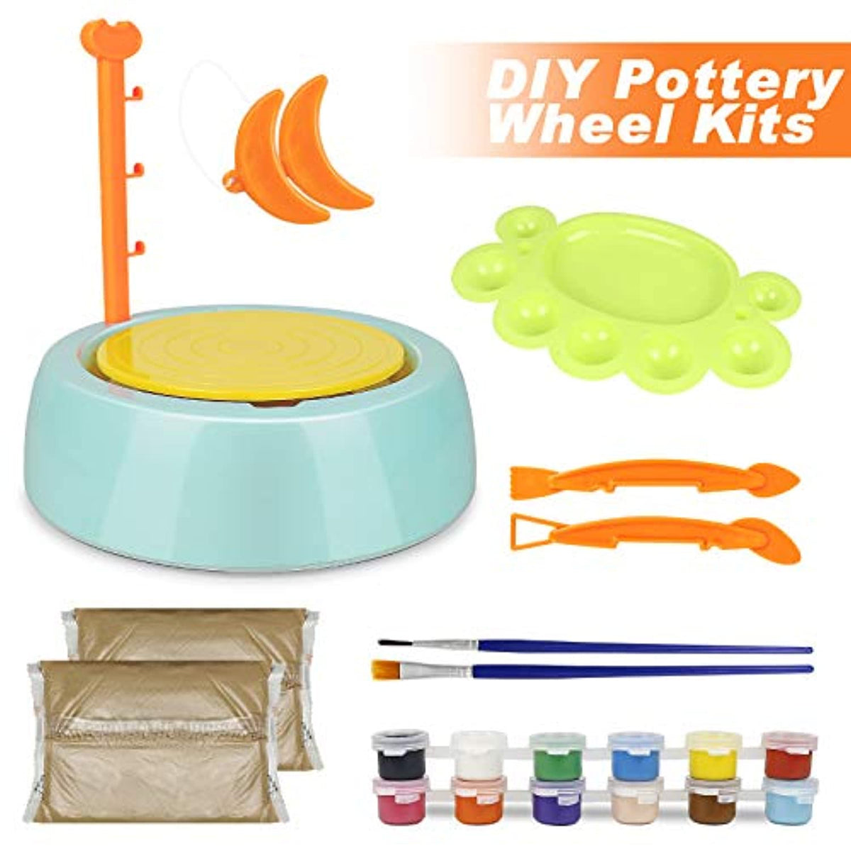 Pottery Wheel Kit for Kids Handmade Artist Paint Pottery Studio Ceramic  Machine Educational Handicraft DIY Toy for Boy 