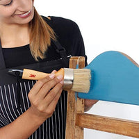 Brocha de pintura de tiza para pintura de muebles, tamaño grande, 2.5 in, compatible con pinturas de tiza Annie Sloan, Heirloom Traditions, dixie belle Waverly, Pixie, Dark & Soft Wax Stencil, gabinetes y madera - Arteztik