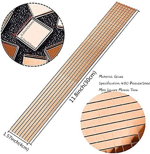 Espejos Autoadhesivos Cuadrados 5x5 Mm - 7000 Piezas - Rollo De 7 M Para Mosaicos Y Decoración