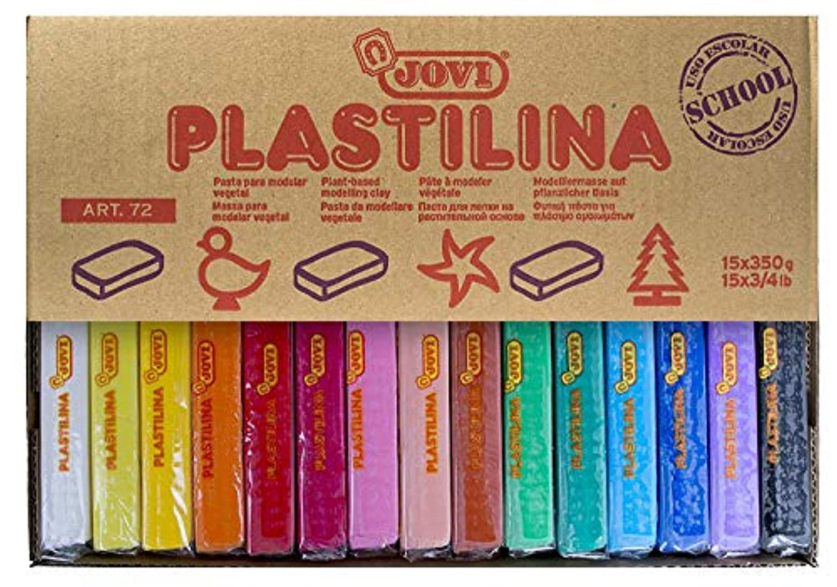 Jovi Plastilina - Arcilla de modelado reutilizable y que no se seca; barras  de 1.75 onzas, juego de 10, 1 de cada 10 colores, perfectas para proyectos