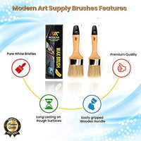 Juego de pinceles de pintura de tiza para muebles, pequeños 2.0 in y grandes 2.5 in – Compatible con pinturas de tiza annie Sloan, tradiciones de reliquia waverly, pixie, Dark & Soft Wax Stencil, armarios y madera - Arteztik