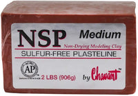 Chavant NSP Medium - 2 libras Arcilla escultora profesional a base de aceite sin azufre, color marrón - Arteztik