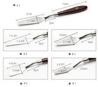 EVINIS 5 unidades de acero inoxidable. Cuchillo, espátula, paleta para mezclar pintura, set rascador, herramienta de eliminación de impresión 3D. - Arteztik