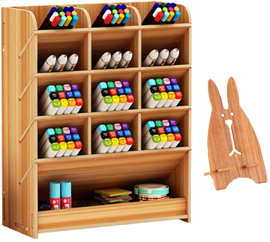 Marbrasse - organizador de escritorio de madera, multifuncional, caja