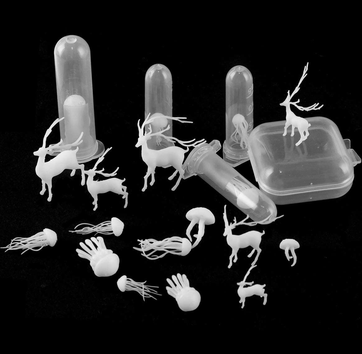 Minifiguras de resina brillantes para decoración de uñas, figuritas de  resina, manualidades, cabujones planos, joyería, 100