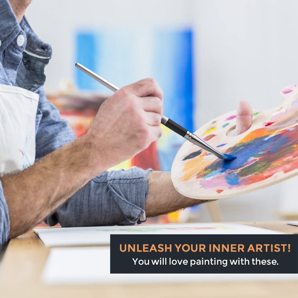 Nicpro Juego de 12 pinceles de pintura acrílica para artistas - Main Image