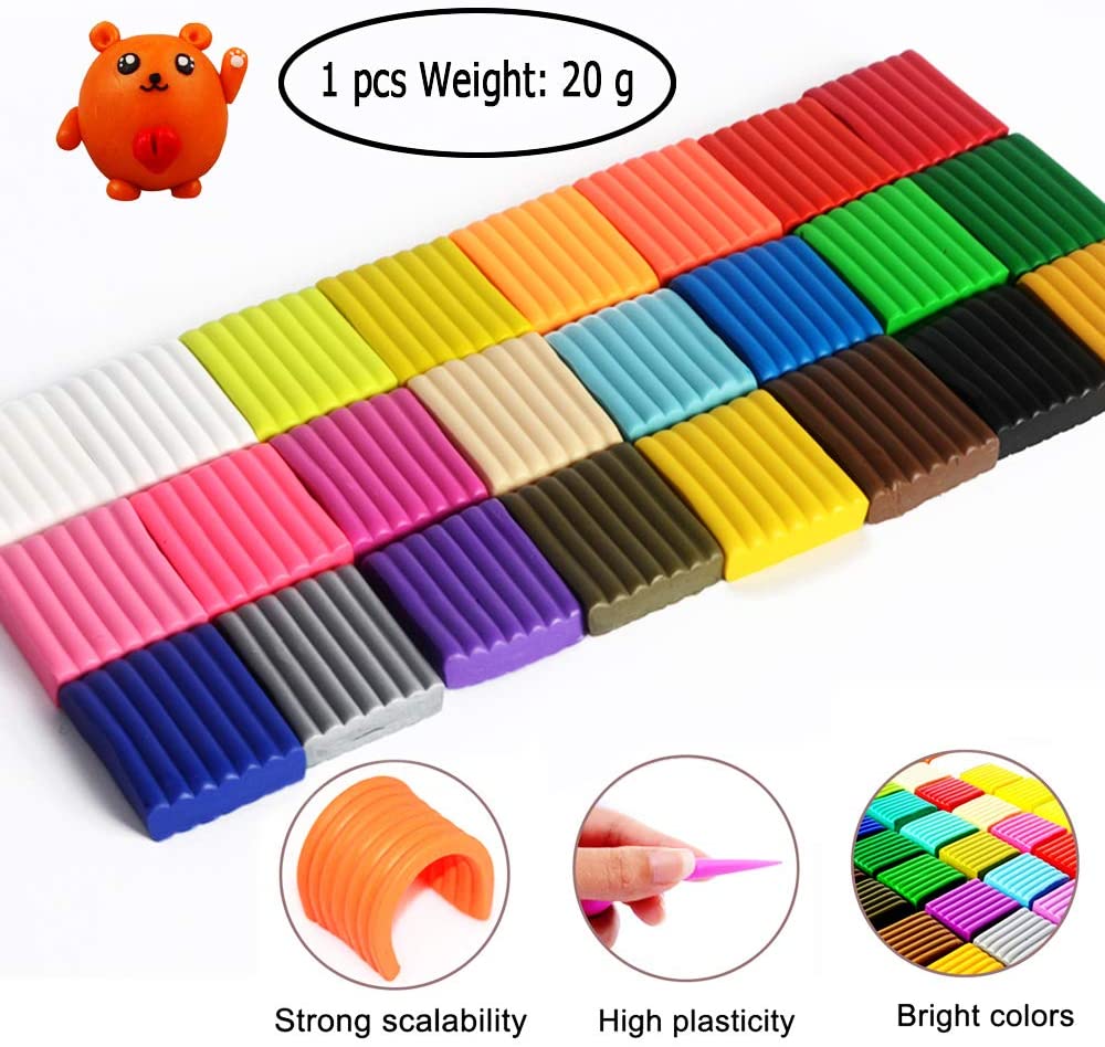 CiaraQ Kit de inicio de arcilla polimérica de 24 colores (0.7 oz/bloqu