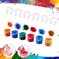 200 tiras/1200 botes mini, tiras de pintura vacías, botes de pintura de plástico transparente botes de pintura de pintura de arte recipientes de almacenamiento para el aula escolar de arte y suministros de festivales de artesanía (5ml)