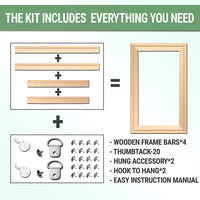 ARTIQO Bastidores para lienzos y para hacer manualidades, marco de lona, fácil de montar, kits de marco al óleo para galería, barras de madera para pinturas al óleo, impresiones, pintura por números y pósteres