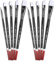 Angelus - Juego de pinceles de pintura acrílica, planos, redondos, 5 unidades - Arteztik