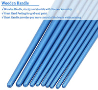 BOSOBO Juego de 2 pinceles de pintura de punta redonda para pinturas, de nailon para artistas de pintura acrílica, acuarela, arte facial, detalles en miniatura y pintura roca, azul - Arteztik