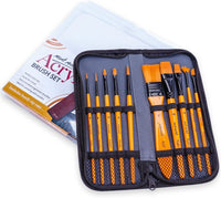 Mont Marte Juego de pinceles de pintura para pintura, 10 tipos de pinceles para clases, niños, artistas, pinceles de arte para pintura acrílica