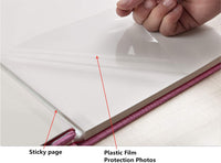 potricher Álbum de fotos de cuero autoadhesivo, páginas adhesivas magnéticas, álbum de recortes para familia, boda, aniversario, bebé, con un bolígrafo metálico (rosa, 11 x 10.6 pulgadas)