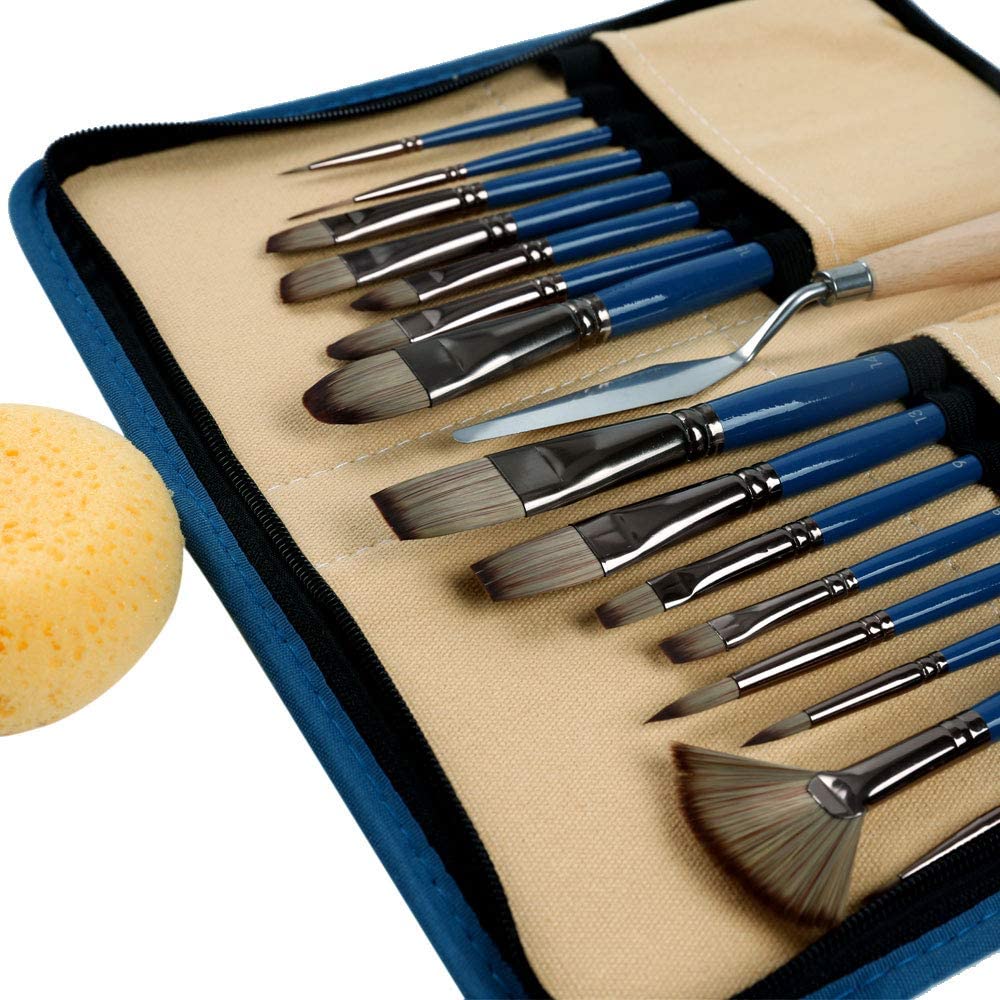 Artecho Juego de pinceles de pintura para acuarela, acrílico