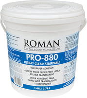 ROMAN Products 012401 PRO-880 - Papel tapiz adhesivo y pasta para cualquier revestimiento de pared, ultra transparente, 1 galón, color blanco