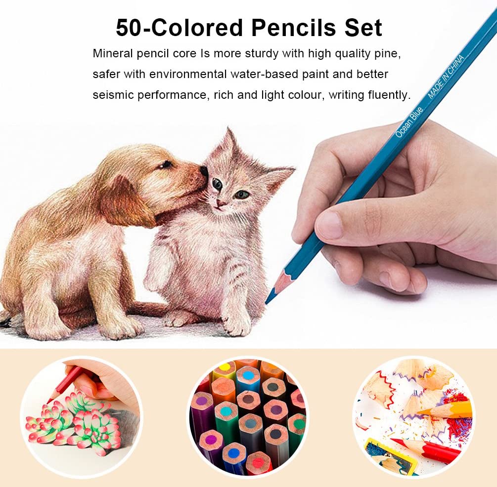 Estuche de lápices de colores para dibujo profesional, Set de 96 piezas Set  de Dibujo Artista Kit para libros de colorear o útiles escolares para  Artistas, Estudiantes, Niños y Adultos : 