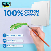 Keff Creations Juego de pintura al óleo | Set de pintura incluye muchos suministros de arte – caballete de mesa, lienzo estirado, pinceles de pintura, paleta de pintura, gran kit de aceite para principiantes o profesionales