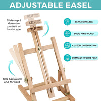 Keff Creations Juego de pintura al óleo | Set de pintura incluye muchos suministros de arte – caballete de mesa, lienzo estirado, pinceles de pintura, paleta de pintura, gran kit de aceite para principiantes o profesionales