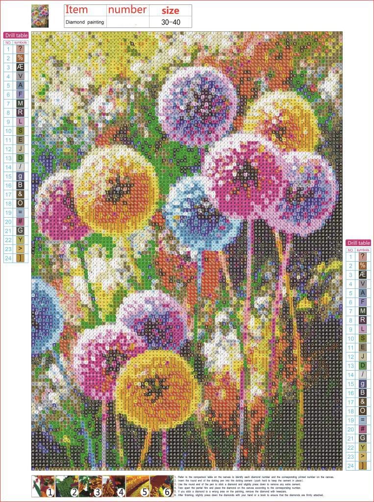 Kit Diamond Painting Fiore 30x40cm - Attività Creativa Per Adulti E Bambini - Foto 7