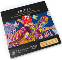 Arteza Libro de colorear para adultos, 6.4 x 6.4 pulgadas, 72 hojas de diseños, hojas de colorear desmontables de tamaño de viaje de 100 libras, suministros de arte para relajarse