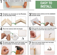 ARTIQO Bastidores para lienzos y para hacer manualidades, marco de lona, fácil de montar, kits de marco al óleo para galería, barras de madera para pinturas al óleo, impresiones, pintura por números y pósteres