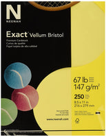 Exact 81338 Vellum Bristol Paper 67 lb, 92 brillante, 2.2 in de altura, 8.5 in de ancho, 11.0 in de largo, amarillo (paquete de 250) - Arteztik