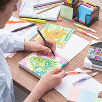 Arteza Libro de colorear para adultos, 6.4 x 6.4 pulgadas, 72 hojas de diseños, hojas de colorear desmontables de tamaño de viaje de 100 libras, suministros de arte para relajarse