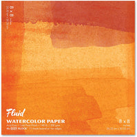 Fluid Watercolor Paper 880088 140LB prensa en frío 8 x 8 bloques, 15 hojas (2) - Arteztik