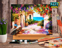 Keff Creations Juego de pintura al óleo | Set de pintura incluye muchos suministros de arte – caballete de mesa, lienzo estirado, pinceles de pintura, paleta de pintura, gran kit de aceite para principiantes o profesionales