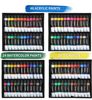 Juego de pintura de artista de lujo de 149 piezas con caballete de aluminio y madera maciza de haya, 96 pinturas, lienzo estirado y accesorios, suministros de pintura artística para artistas, principiantes y adultos