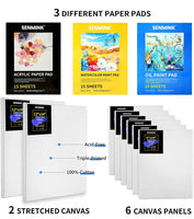 Juego de pintura de artista de lujo de 149 piezas con caballete de aluminio y madera maciza de haya, 96 pinturas, lienzo estirado y accesorios, suministros de pintura artística para artistas, principiantes y adultos