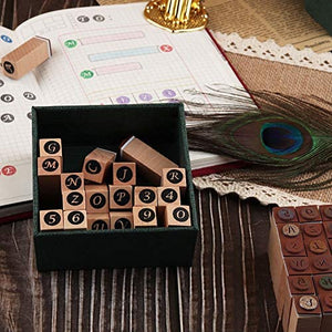 Dizdkizd 19 piezas de sellos de goma de madera, plantas y flores, decoración de madera montada sellos de goma para manualidades, tarjetas y álbumes de recortes - Arteztik