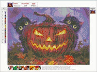 Halloween Decorations DIY 5D Diamond Painting by Number Kits Full Drill Rhinestone Pictures Painting Arts Craft for Home Wall Decor (12” x 10”,Halloween Pumpkin) - Arteztik
