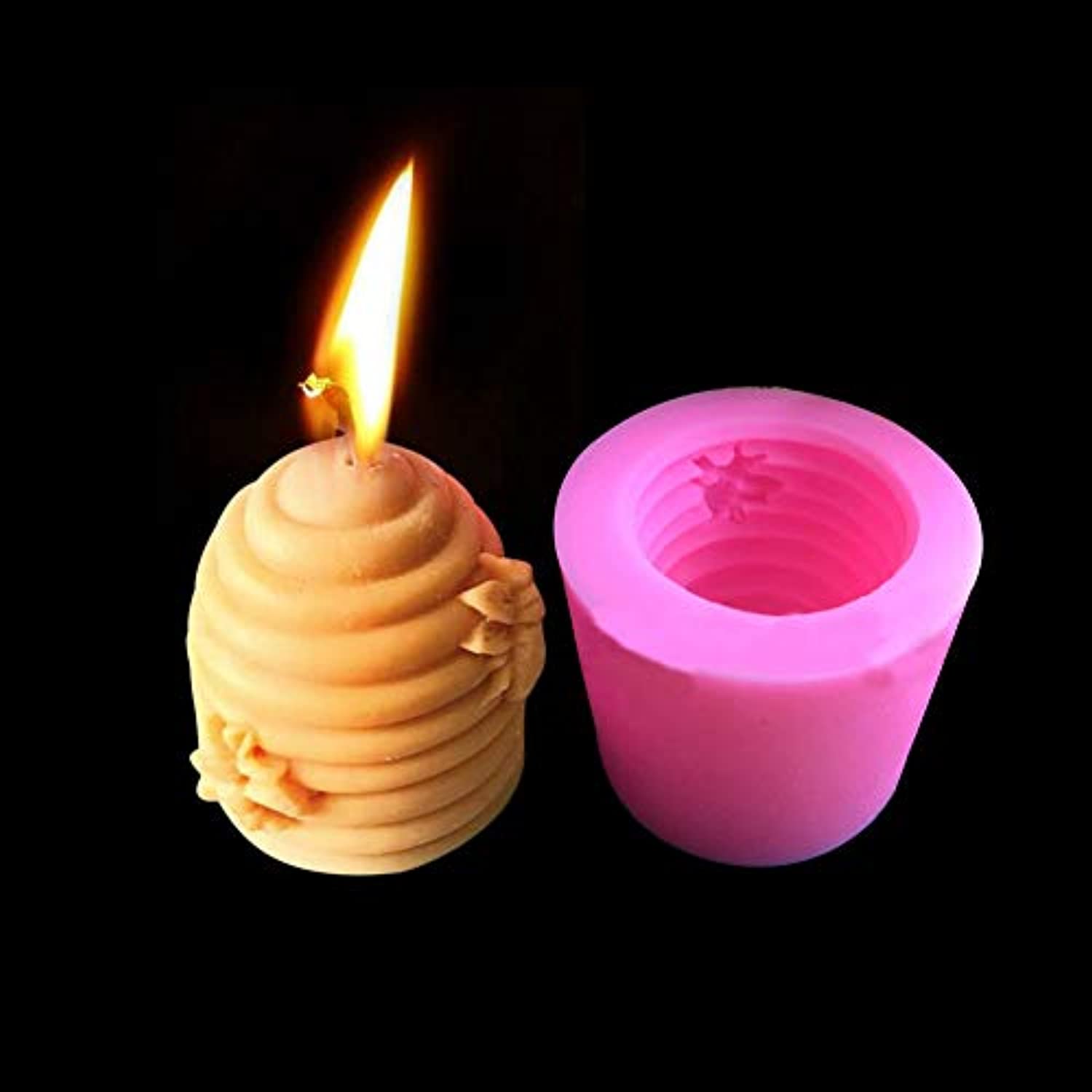 SJ Moldes de silicona de abeja 3D, molde de panal para jabones, molde para  hornear pasteles de colmena, molde de resina para velas para manualidades