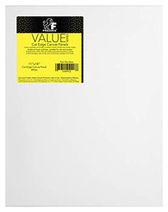 Fredrix 3724 valor serie Cut Edge lona Panel, 2.13" de altura, 14" de ancho, 11" de largo, 25 unidades), color blanco - Arteztik