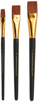 FolkArt 50559 - Juego de brochas de nailon (3 unidades), diseño de cuadros, color marrón - Arteztik
