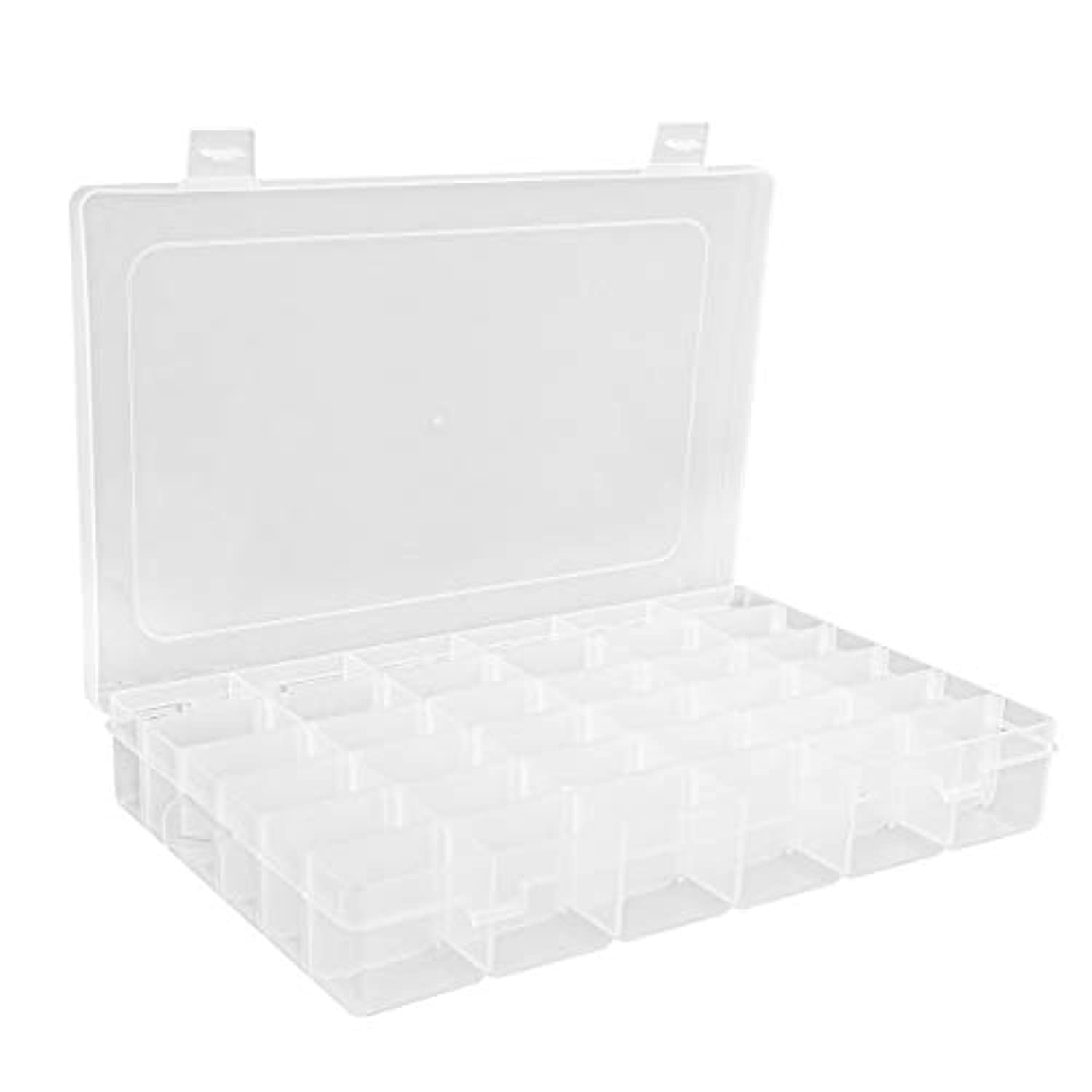 Caja organizadora de 6 compartimentos, cierre herméticamente para cuentas  de bricolaje, caja organizadora transparente para cuentas pequeñas para uso