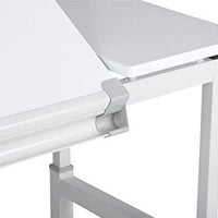 Mesa de trabajo Studio Designs Graphix II. Escritorio de 53.75 x 31.25 x 27-38.75 pulgadas (ancho x diámetro x altura), blanco/gris 10210 - Arteztik