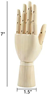 Figura articulada de madera de 2.8 in para dibujar y dibujar con la mano, izquierda mano - Arteztik