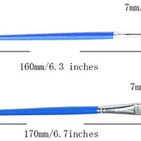 Juego de 50 pinceles de pintura, mango de plástico corto, cepillos de pelo de nailon para pintura acrílica, acuarela, arte, para niño, artista, estudiante, principiante, Mix(25plana +25round#1) - Arteztik
