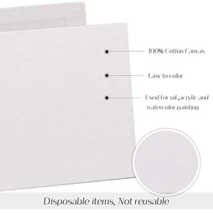 JUSTDOLIFE - Juego de 12 tablas de lienzo para pintar, 3.1 x 3.1 in, tamaño mini, para pintar, pintar, pintar, pintar, pintar, pintar, para el hogar, para estudiantes y niños - Arteztik