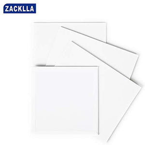 Zacklla Painting Canvas Panels Multi Pack, 8x8", 8x10", 10x10", 9x12" Set de 48, Canvas Boards for Painting - Arteztik