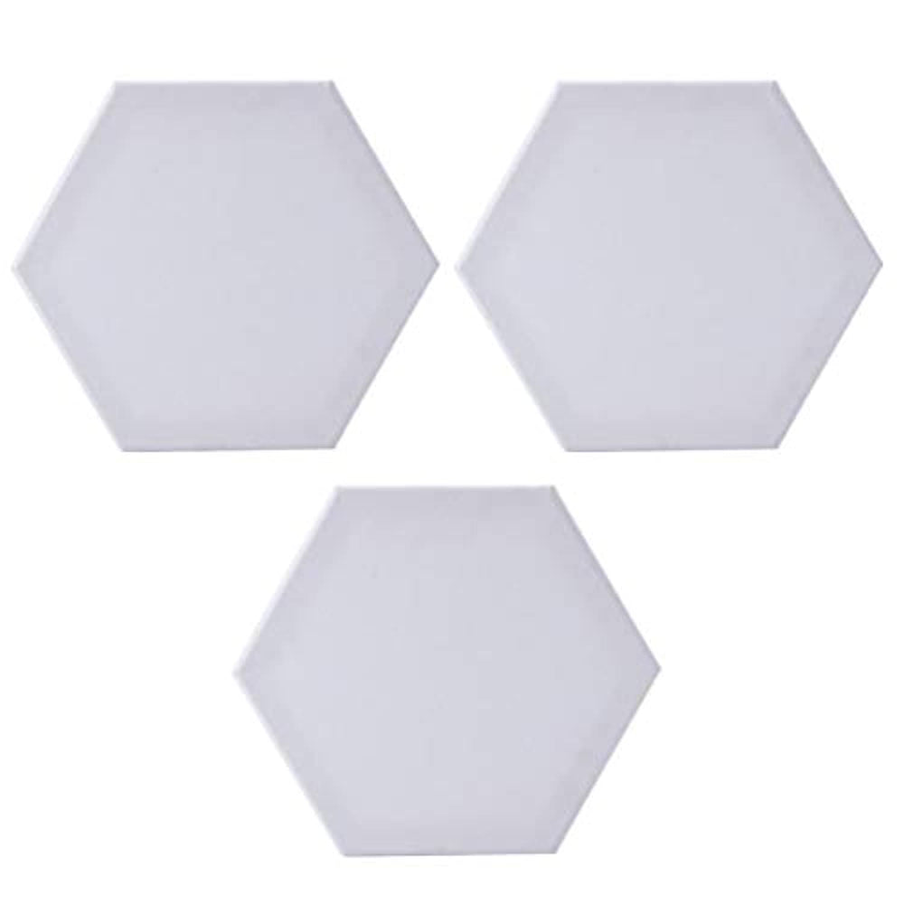 Exceart - Juego de 3 paneles de lienzo para pintar, lienzo hexagonal, lienzo para pintar, lienzo estirado, acrílico - Arteztik