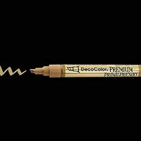 Uchida of America 350-CGLD DecoColor Premium - Bolígrafo de punta biselada (3 unidades), color dorado - Arteztik
