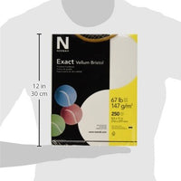 Exact 80218 Vellum Bristol Paper 8-1/2" x 11", 2" de altura, 8.5 in de ancho, 11.0 in de largo, blanco (paquete de 250) - Arteztik